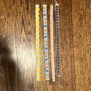 Colorful Floral Patterned Bracelets Set